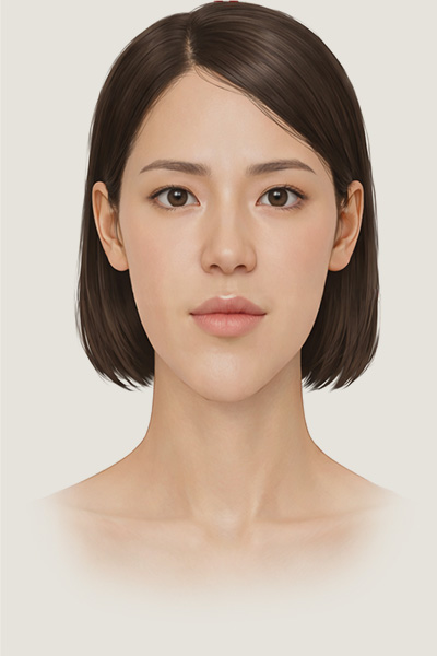 긴얼굴 모델 이미지